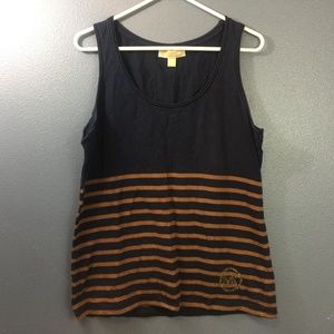 Michael Kors Orange and Blue Striped Tank
